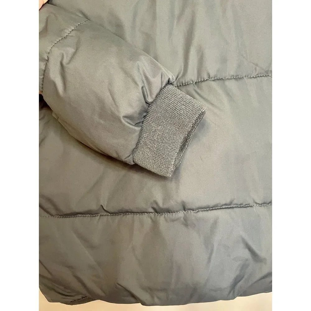 Crewcuts J. Crew Kids 6-7 Puffer Jacket Gray‎ Hooded Full Zip Fleece Lined